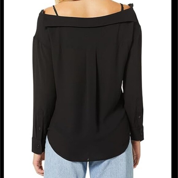 Bailey 44 Barbara Boyfriend Strappy Button Down Semi-Sheer Relaxed Fit Top Small - Picture 3 of 10
